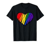 Rainbow Pride Heart Love Is Love - Camiseta de Apoyo LGBTQ Camiseta