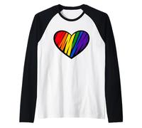 Rainbow Pride Heart Love Is Love - Camiseta de Apoyo LGBTQ Camiseta Manga Raglan