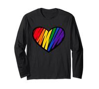 Rainbow Pride Heart Love Is Love - Camiseta de Apoyo LGBTQ Manga Larga