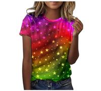 Rainbow Pride Month LGBT Arcoíris Mes del Orgullo Camiseta De Manga Corta con Cuello Y Estampado De para Mujer