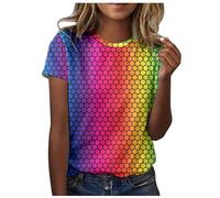 Rainbow Pride Month LGBT Arcoíris Mes del Orgullo Camiseta De Manga Corta con Cuello Y Estampado De para Mujer