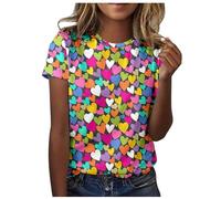 Rainbow Pride Month LGBT Arcoíris Mes del Orgullo Camiseta De Manga Corta con Cuello Y Estampado De para Mujer