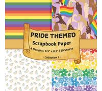Rainbow Pride Scrapbook Paper Collection 1: 20 Double-Sided Sheets of Decorative Craft Paper for Scrapbooking, Card Making, Junk Journals, Paper Crafts and DIY Projects (Love is Love Collection)