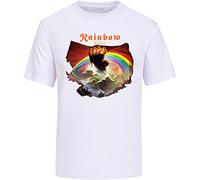 Rainbow Rising Heavy Metal Music - Camiseta unisex para hombre, color blanco, blanco, S