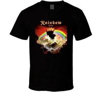 Rainbow Rising Rock N Roll Heavy Metal Music Band T Shirt Black