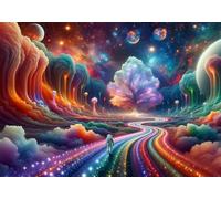 Rainbow Road 3000 Piece Jigsaw Puzzles for Adults, Colourful, Challenging & Brainteasing Adult Puzzles 3000 Pieces Astronaut, Fun jigsaws for The Whole Family 48x32 Inch