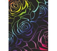 Rainbow Rose Black Paperback: A Collage Ruled Lined Journal For Unique Rainbow Art lovers