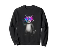 Rainbow Shades Raccoon Rock Hand Cartoon Spotlight Vibes Art Sudadera