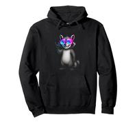 Rainbow Shades Raccoon Rock Hand Cartoon Spotlight Vibes Art Sudadera con Capucha