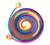 Rainbow Skipping Rope, Compact Kids Jumping Rope, 16.4 Ft Jump Toy, Wooden Handle Multiplayer Game, Ideal for Outdoor, Team Activities, Picnic, Family Gathering and Sports Fun, Multicolor