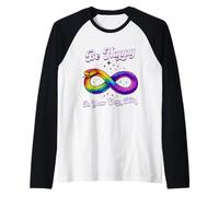 Rainbow Snake Be Happy in Your Own Skin Autism Concientización Camiseta Manga Raglan