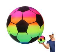 Rainbow Soccer Ball - Inflatable PVC Play Ball | Portable Outdoor Toy