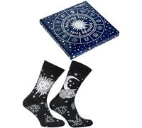 Rainbow Socks - Astrology Box Socks - Hombres Mujeres Calcetines de Regalo para Fanáticos de los Signos Del Zodíaco y la Astrología - 1 Par - Talla 41-46