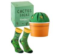 Rainbow Socks - Cactus en la jarra - calcetines cactus para mujer y hombre - regalo divertido para amantes de cactus - para cumpleaños, fiestas - Talla 41-46