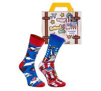 Rainbow Socks - Calcetines Americanos En La Maleta - Para El Viajero, Turista, Amantes Des Estados Unidos. - 1 Par-Talla 47-50