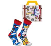 Rainbow Socks - Calcetines Franceses En La Maleta - Para El Viajero, Turista, Amantes De Francia - 1 Par En Los Colores De La Bandera Francesa - Talla 36-40