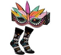 Rainbow Socks - Carnival Mask Box Socks - Mujeres Hombres Calcetines de Máscara de Carnaval Novedosos - Accesorio Perfecto para Una Fiesta de Disfraces - 1 Par - Talla 41-46