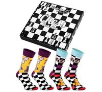 Rainbow Socks - Chess Socks Box - Para Regalar A Jugador De Ajedrez, Aficionado A Los Juegos De Mesa - 2 Pares De Calcetines De Ajedrez - Talla 36-40