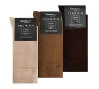 Rainbow Socks - Hombre Elegantes Calcetines Antibacterianos con Iones de Plata Beis Marrón Claro Marrón - Talla 42-43