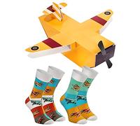 Rainbow Socks - Hombre Mujer Avión Divertidos Calcetines - 2 Par -Talla 47-50