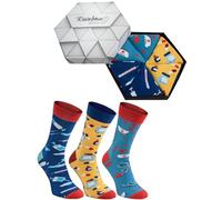 Rainbow Socks - Hombre Mujer Caja de Calcetines Para Enfermeras - 3 Pares - Termómetro Enfermero Gorro Pastillas - Talla 41-46