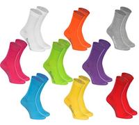 Rainbow Socks - Hombre Mujer Calcetines Colores de Algodón - 9 Pares - Blanco Púrpura Gris Naranja Rojo Amarillo Verde Mar Verde Fucsia - Talla 39-41