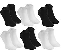 Rainbow Socks - Hombre Mujer Calcetines Cortos Colores de Bambu - 6 Pares - Bianco Negro - Talla 39-41