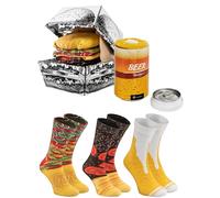 Rainbow Socks - Hombre Mujer Calcetines Food Truck Box Regalo - 3 Pares - Burger Cerveza - Talla 36-40