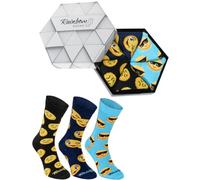 Rainbow Socks - Hombre Mujer Calcetines Graciosos - 3 Pares - Turquesa Azul Negro - Talla 41-46