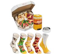Rainbow Socks - Hombre Mujer Calcetines Pizza y Cerveza Box Regalo - 5 Pares - Pizza Cerveza - Talla 36-40
