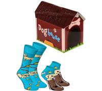 Rainbow Socks - Hombre Mujer Colores Dog House Perro Calcetines - Regalo para Adolescentes y Amantes de los Animales - 2 Pares - Talla 36-40