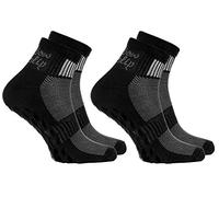 Rainbow Socks - Hombre Mujer Deporte Calcetines Antideslizantes ABS de Algodón - 2 Pares - Negro - Talla 42-43