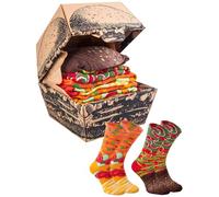 Rainbow Socks - Hombre Mujer Divertidos Calcetines de Hamburguesa Vegana - 2 Pares - Talla 36-40
