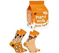 Rainbow Socks - Hombre Mujer Leche Vegetal Calcetines in Box - Novelty Calcetines Para Fanáticos de la Leche Vegetal y Veganos - Plant Milk Socks Box - 2 Pares - Talla 36-40