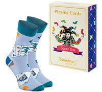 Rainbow Socks - Juegos De Cartas De Calcetines - 1 Par, Tranquilo Color - Para Regalo Para Un Amante De Los Juegos De Cartas: Poker, Bridge, Pasians - Talla 40-41