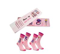 Rainbow Socks - Mujer Divertidos Calcetines Make Up Box - 2 Pares - Lápiz Labial Corrector Pinceles de Maquillaje - Talla UE 36-40