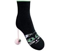 Rainbow Socks - Mujer Gato Calcetines Felpa - Cat Socks Box - 1 Par - Negro - Talla 36-40