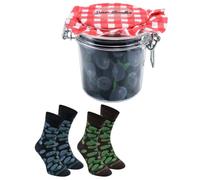 Rainbow Socks - Mujer Hombre Aceitunas Negras y Verdes en Tarro Calcetines Fantasia - 2 Pares - Tamaños 36-40