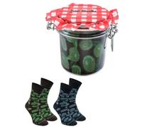 Rainbow Socks - Mujer Hombre Aceitunas Verdes y Negras en Tarro Calcetines Fantasia - 2 Pares Tamaños 36-40