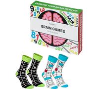 Rainbow Socks - Mujer Hombre Novelty Calcetines Juegos Mentales Brain Games - Un Regalo para los Fanáticos de los Sudokus y Crucigramas - 2 Pares - Talla 41-46