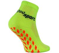 Rainbow Socks - Niñas Niños Calcetines Antideslizantes de Deporte - 1 Par - Verde - Talla 24-29