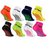 Rainbow Socks - Niñas Niños Calcetines Antideslizantes de Deporte - 8 Pares - Multicolor - Talla 24-29