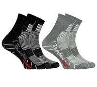 Rainbow Socks - Niño Niña Calcetines Deporte Colores Algodón - 2 Pares - Negro Gris - Talla 30-35