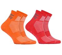 Rainbow Socks - Niño Niña Deporte Calcetines Antideslizantes ABS de Algodón - 2 Pares - Naranja Rojo - Talla 30-35
