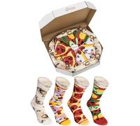 Rainbow Socks - Pizza MIX Caprichosa Vege Pepperoni Mujer Hombre - 4 pares de Calcetines - Tamaño 47-50