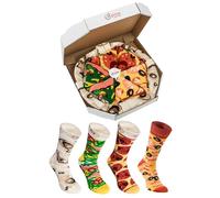 Rainbow Socks - Pizza Mix Mariscos Pepperoni Italiana - Mujer Hombre - 4 pares de Calcetines - Tamaño 41-46