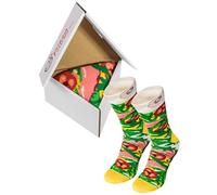 Rainbow Socks - Pizza Socks Box Slice Italiana - Mujer Hombre Calcetines - Novelty Regalo Para Los Amantes de La Pizza y La Cocina Italiana - 1 par - Tamaño 47-50