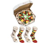 Rainbow Socks - Pizza Vegetariana Mujer Hombre - 4 pares de Calcetines - Tamaño 36-40