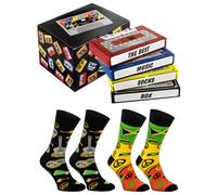 Rainbow Socks - Reggae Socks Music Box - 2 Pares De Calcetines En El Casete - Para Un Regalo Para Un Fanático De La Música Reggae, Un Amante De Los Sonidos Jamaicanos -Talla 36-40