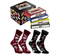 Rainbow Socks - Rock Socks Music Box - 2 Pares De Calcetines En Cassette - Regalo A Un Fan De La Música Rock Un Gadget Musical Para Ella Y Para Él - Talla 41-46